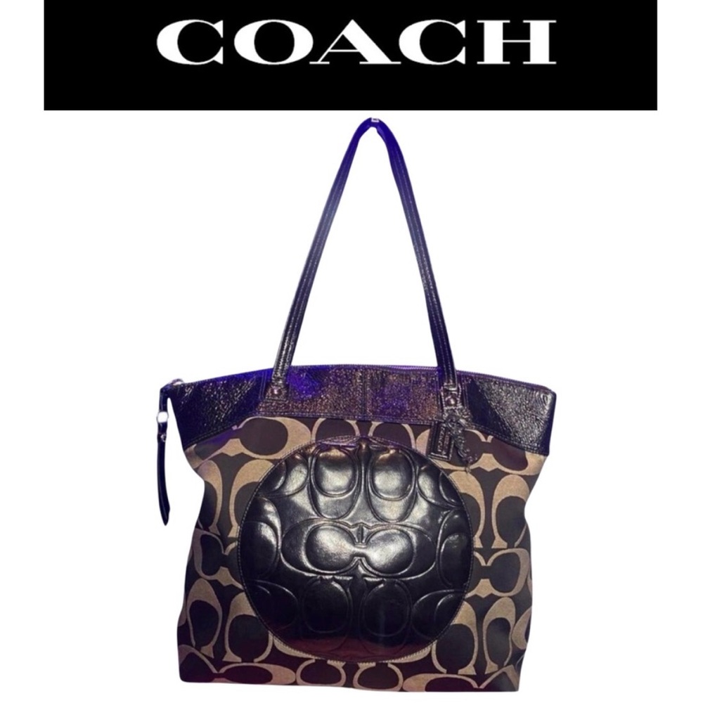 COACH Black & Gray Laura Tote Bag, EUC